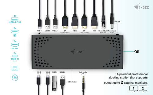 Docking station i - tec cadua4kdockpdl2 dp x2 | I - tec - Imagen 3