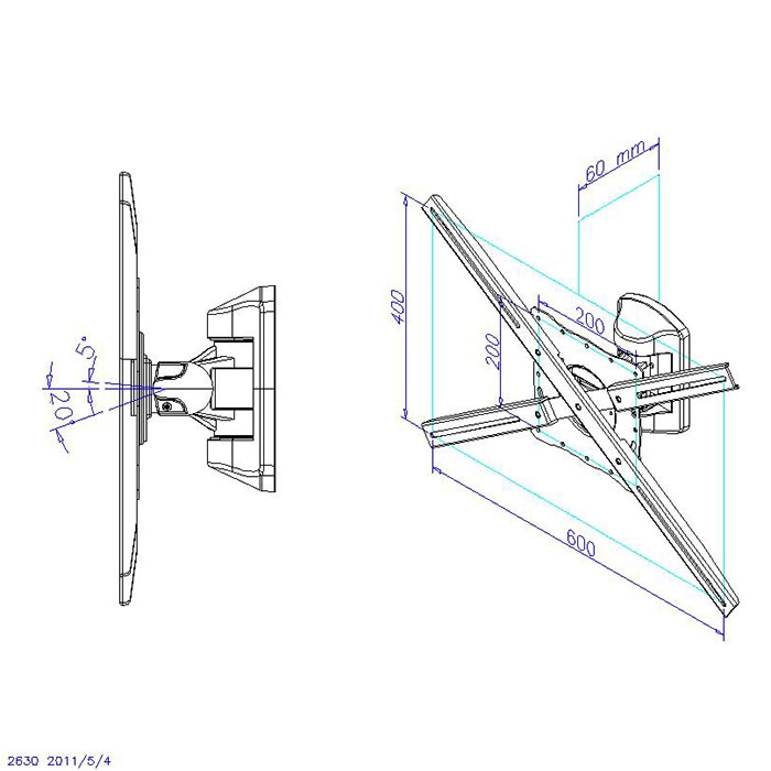 Soporte articulado pared phoenix pantalla tv | Phoenix technologies - Imagen 2