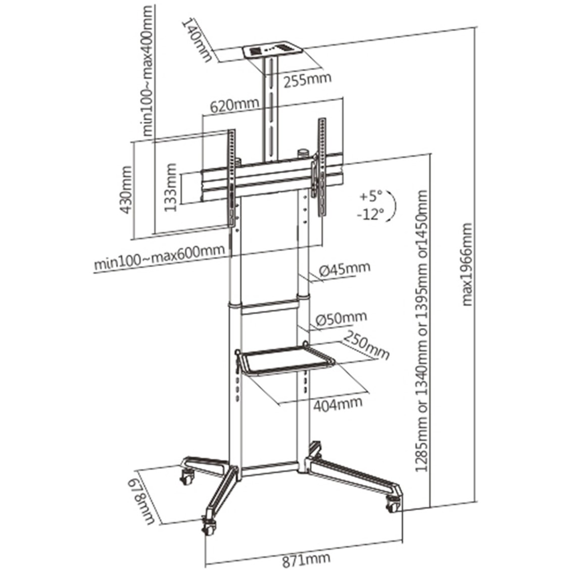 Soporte suelo ewent ew1539 hasta 70 pulgadas | Ewent - Imagen 2