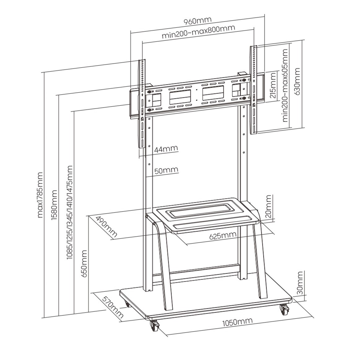 Soporte suelo ewent ew1544 tv hasta | Ewent - Imagen 2