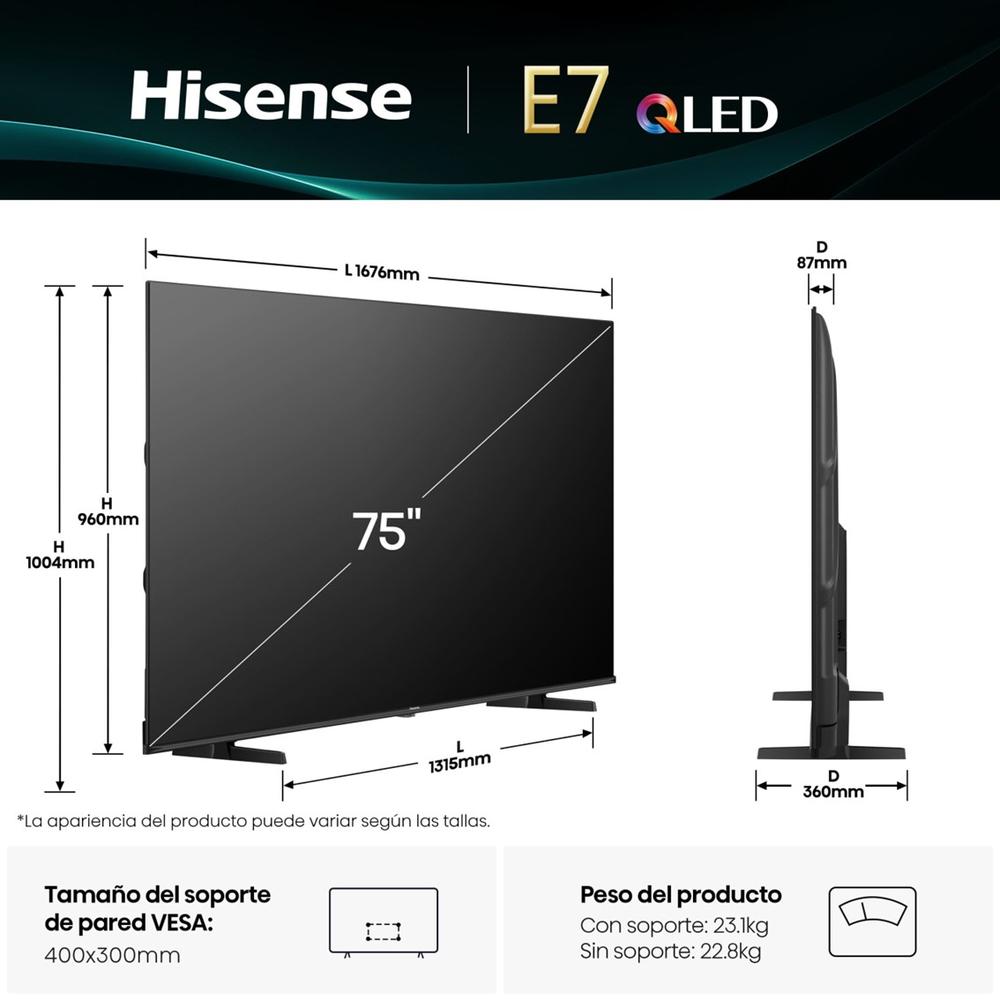 Tv hisense 75 pulgadas qled 4k uhd | Hisense - Imagen 2