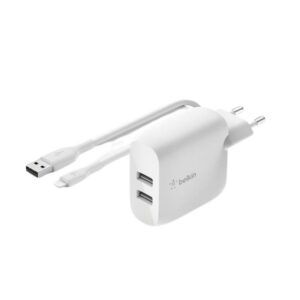 Cargador belkin wcd001vf1mwh 24w 2x usb | Belkin | Linkxa Telecom