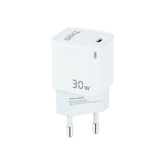 Cargador pared tooq usb - c blanco 30w | Tooq | Linkxa Telecom