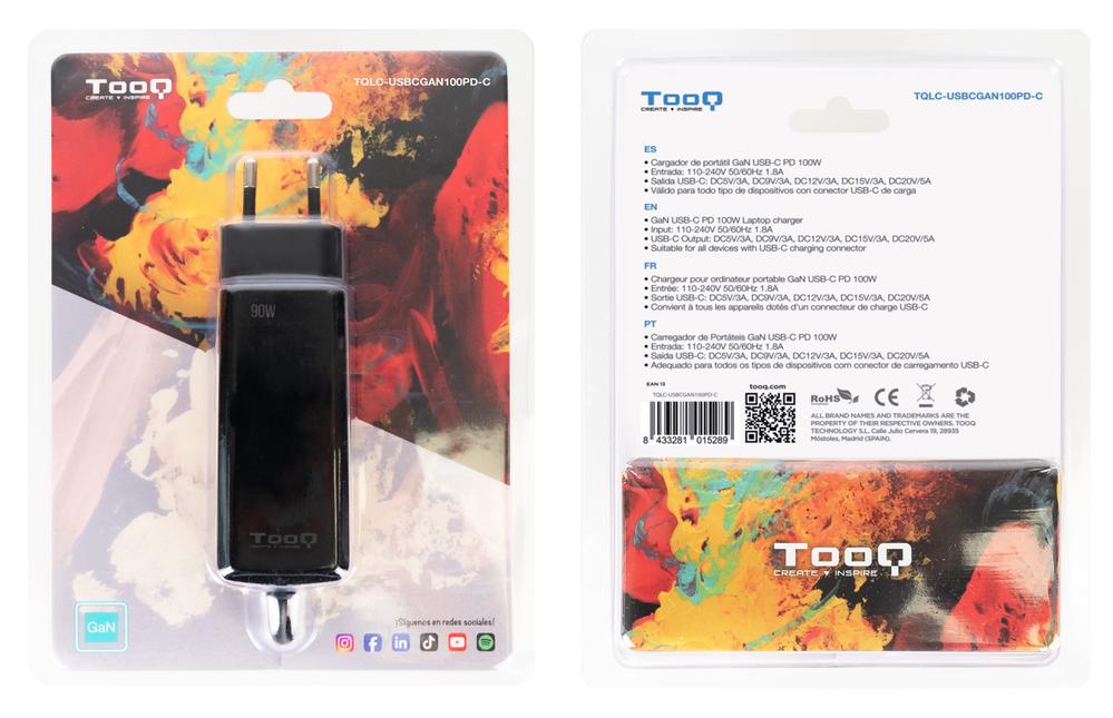 Cargador portatil tooq tqlc - usbcgan100pd - c 100w usb - c | Tooq - Imagen 4