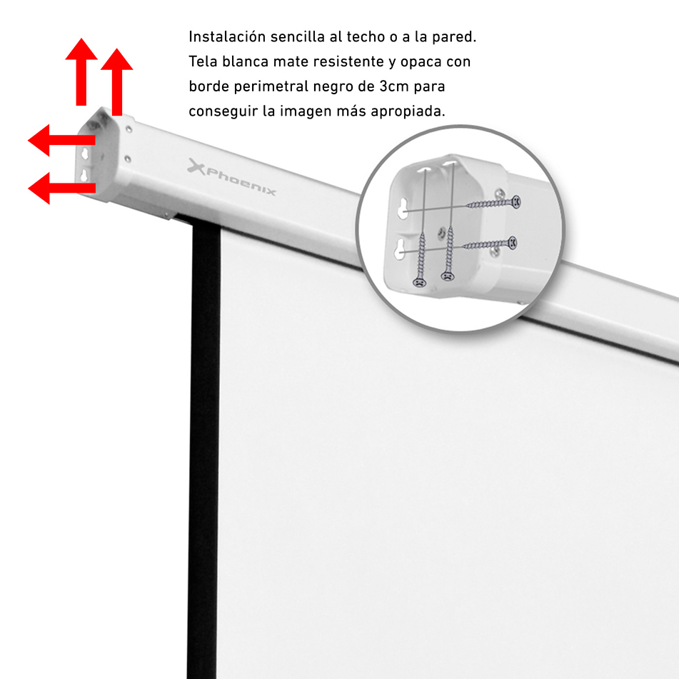 Pantalla electrica videoproyector pared y techo | Phoenix technologies - Imagen 4