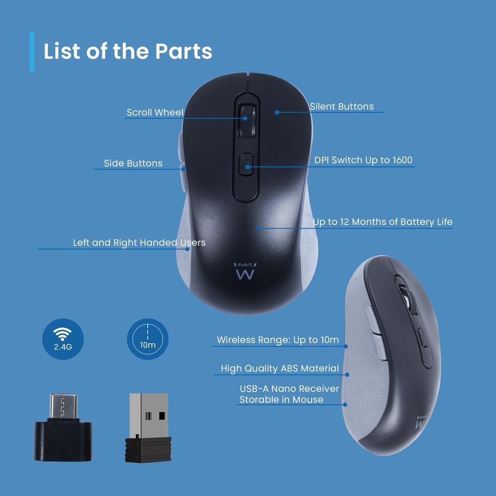 Raton inalambrico ewent ew3204 negro | Ewent - Imagen 4