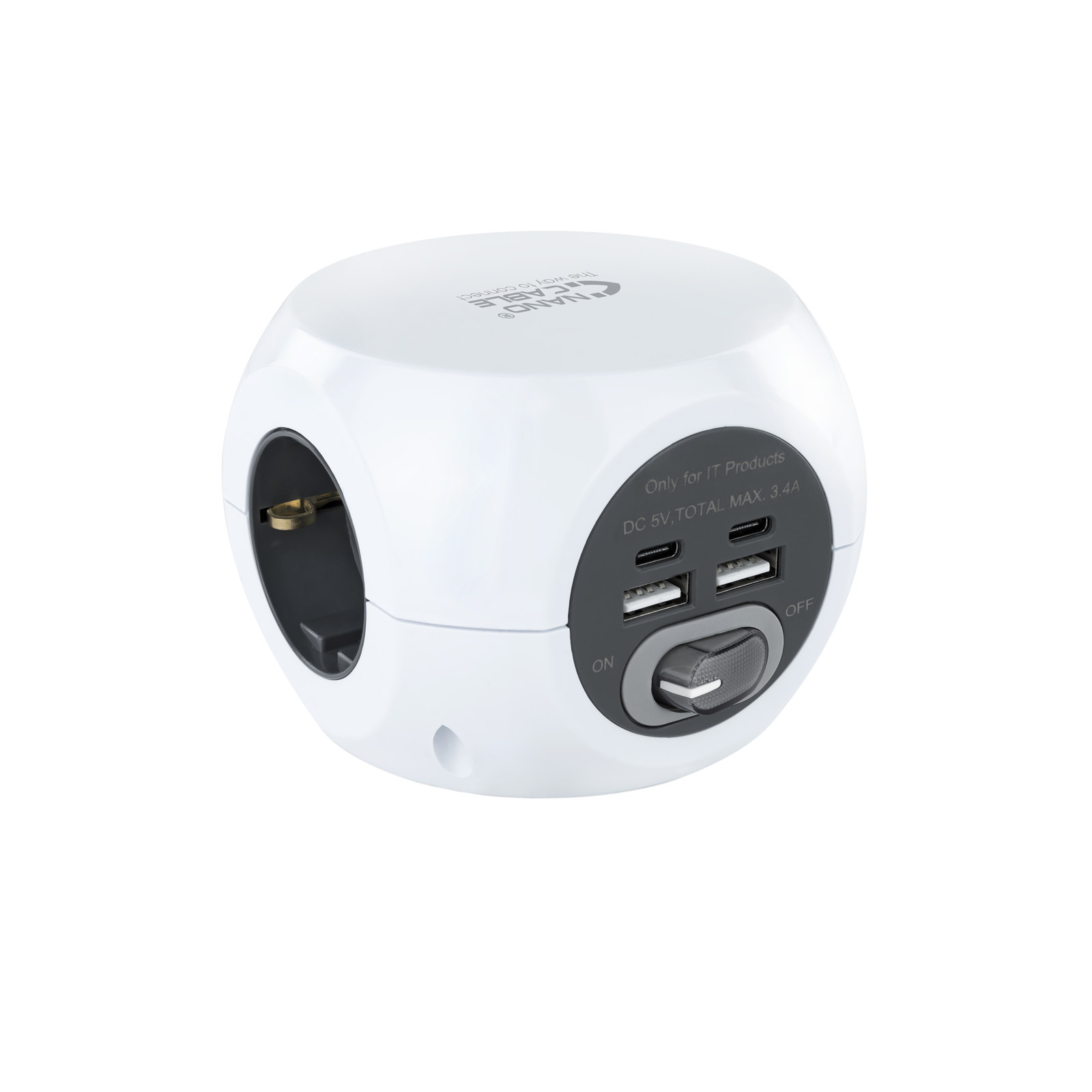 Regleta base enchufes nanocable 3tomas shucko | Nanocable | Linkxa Telecom