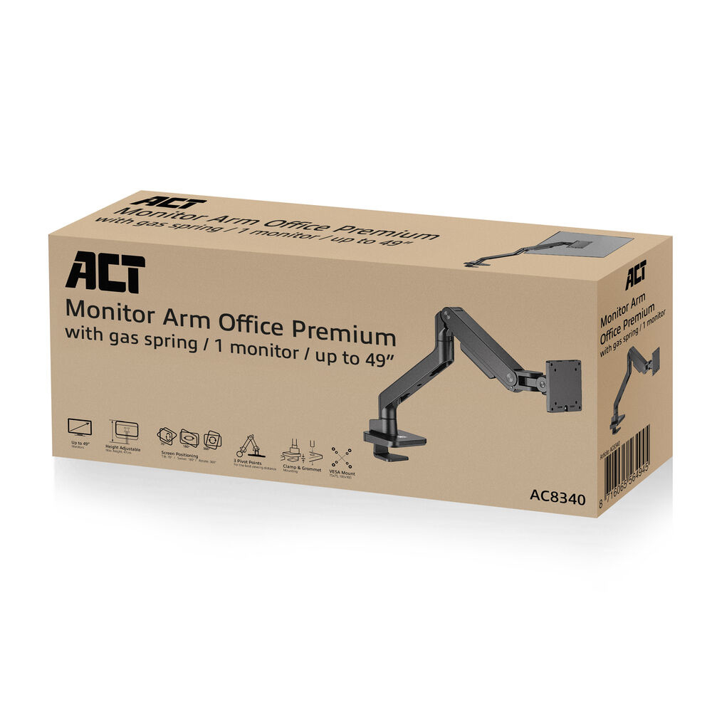Soporte mesa monitor 49 pulgadas 20kg act | Act connectivity - Imagen 5