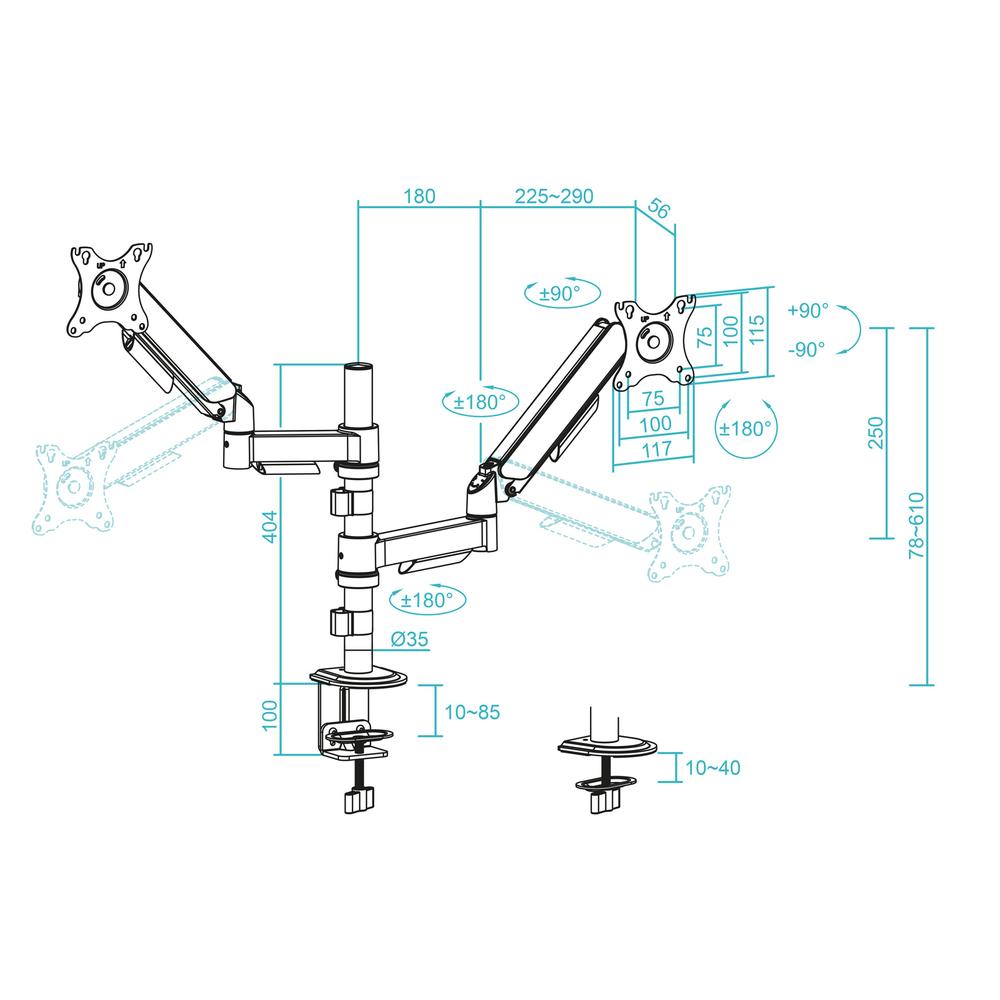 Soporte mesa tooq pantalla gira inclina | Tooq - Imagen 6