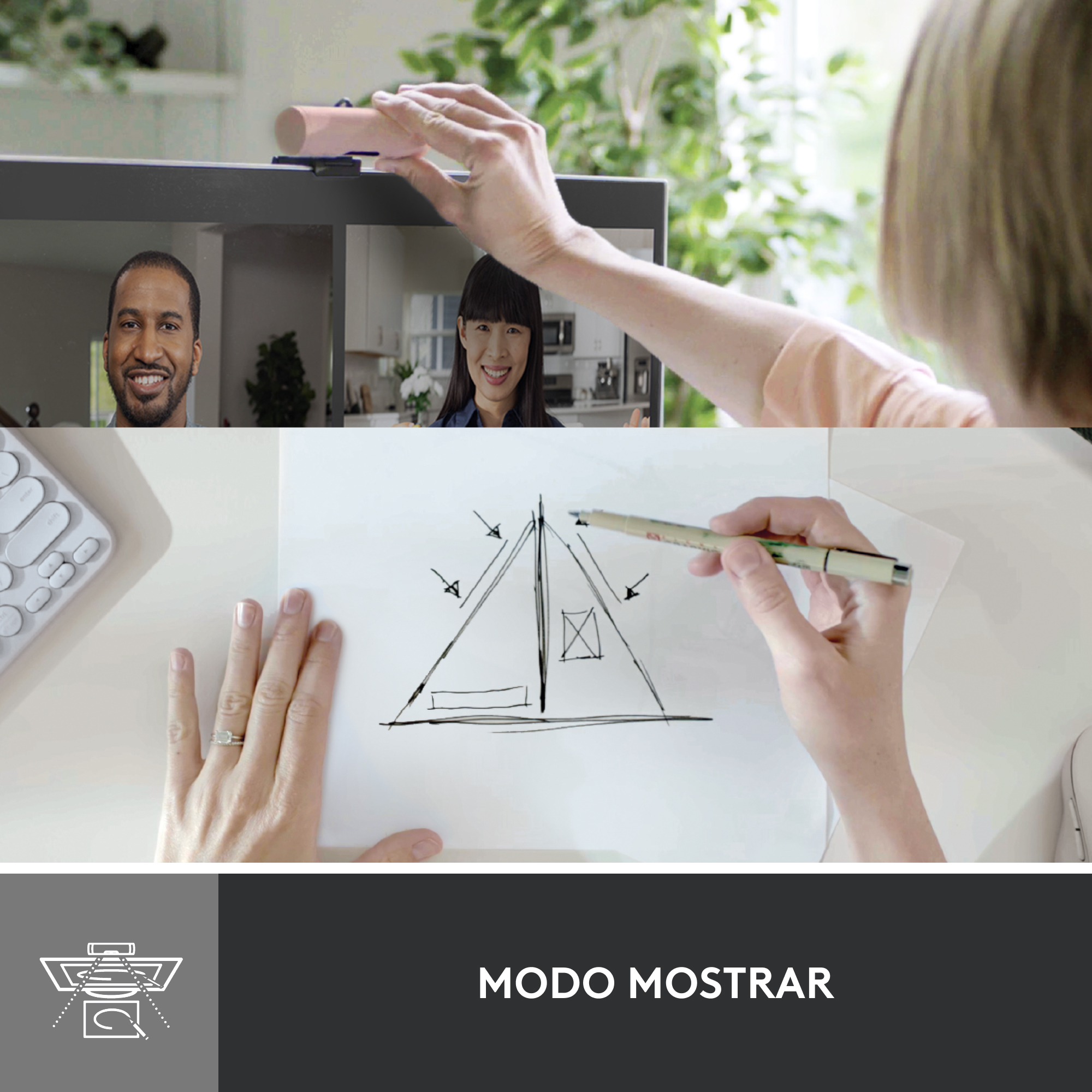 Webcam logitech brio 500 rosa full | Logitech - Imagen 8